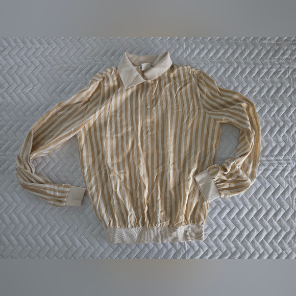 Loro Piano Vintage Silk Striped Blouse - Picture 2 of 8